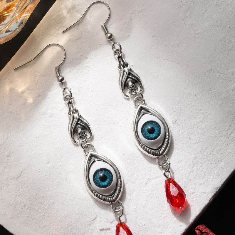 Wholesale Dark Gothic Devil Eye Long Tassel Earrings